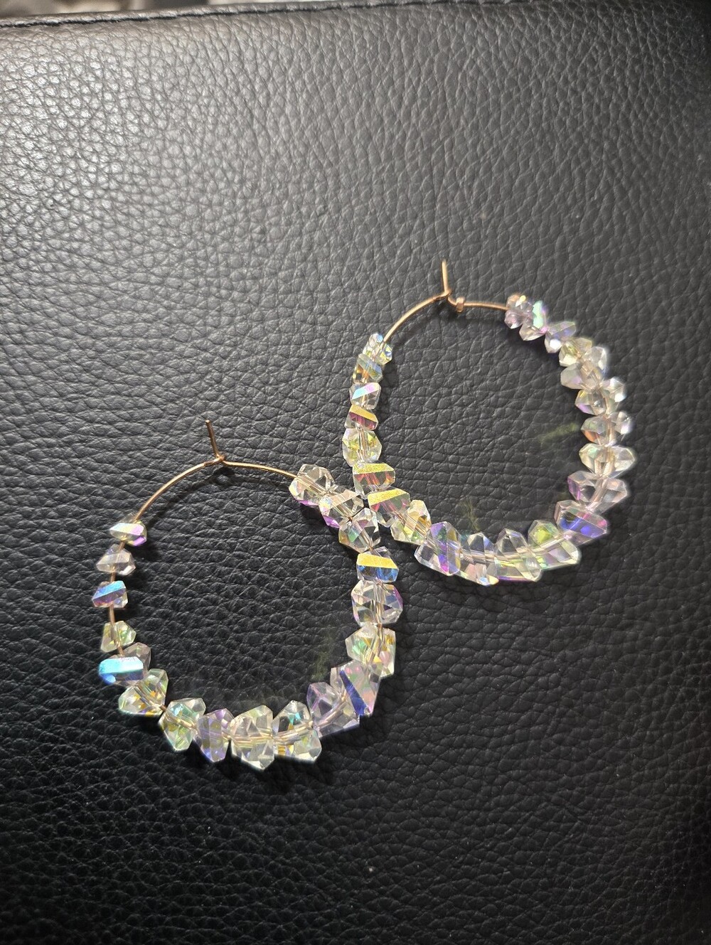 Aurora Crystal Hoop Earrings - Iridescent
